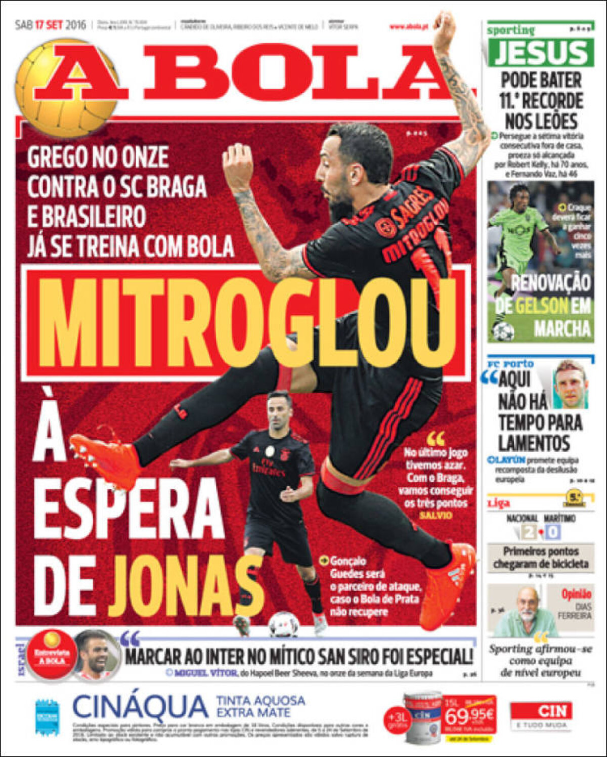 Ce scriu azi ziarele de sport din lume (17 septembrie 2016)