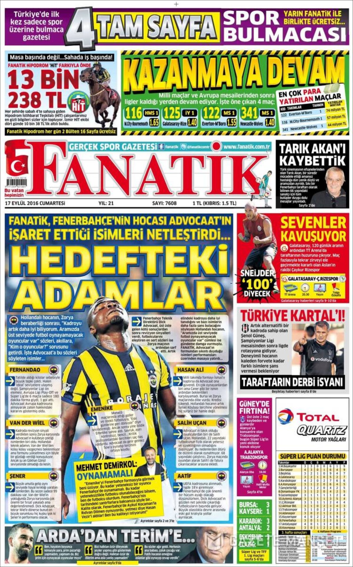 Ce scriu azi ziarele de sport din lume (17 septembrie 2016)