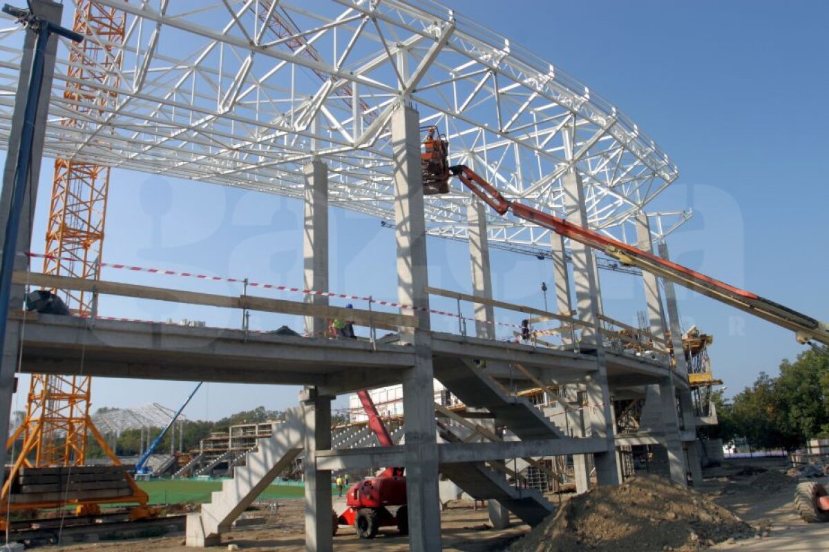 GALERIE FOTO Cum arată în acest moment al doilea stadion care se ridică acum în România: 45% finalizat