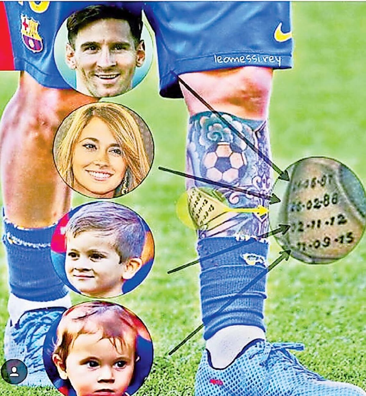 Zilele celor 4 Messi pe gamba tatălui: starul Barcelonei și tatuajul său inedit