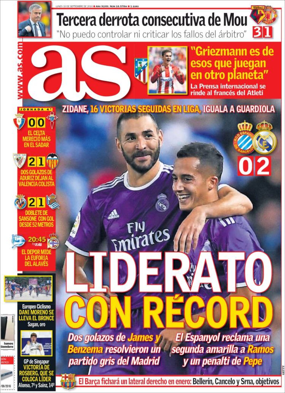 Ce scriu azi ziarele de sport din lume (19 septembrie 2016)