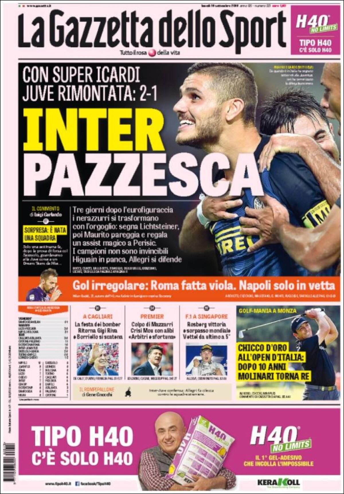 Ce scriu azi ziarele de sport din lume (19 septembrie 2016)