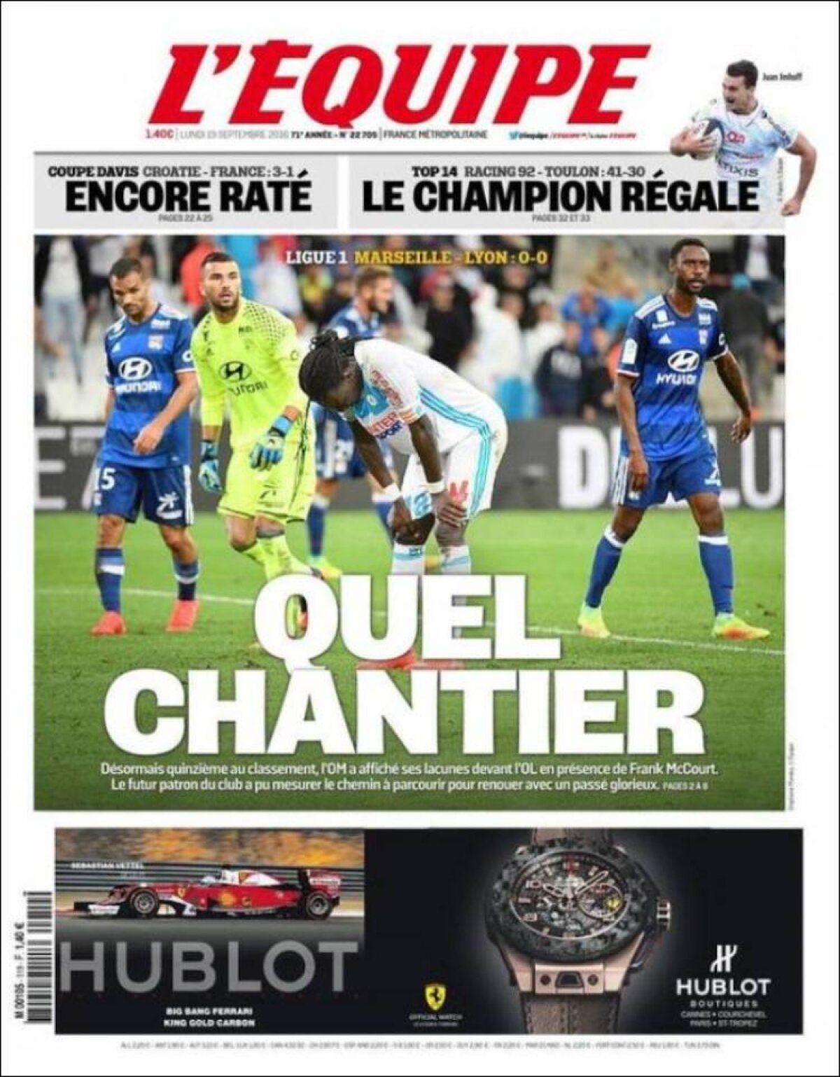 Ce scriu azi ziarele de sport din lume (19 septembrie 2016)