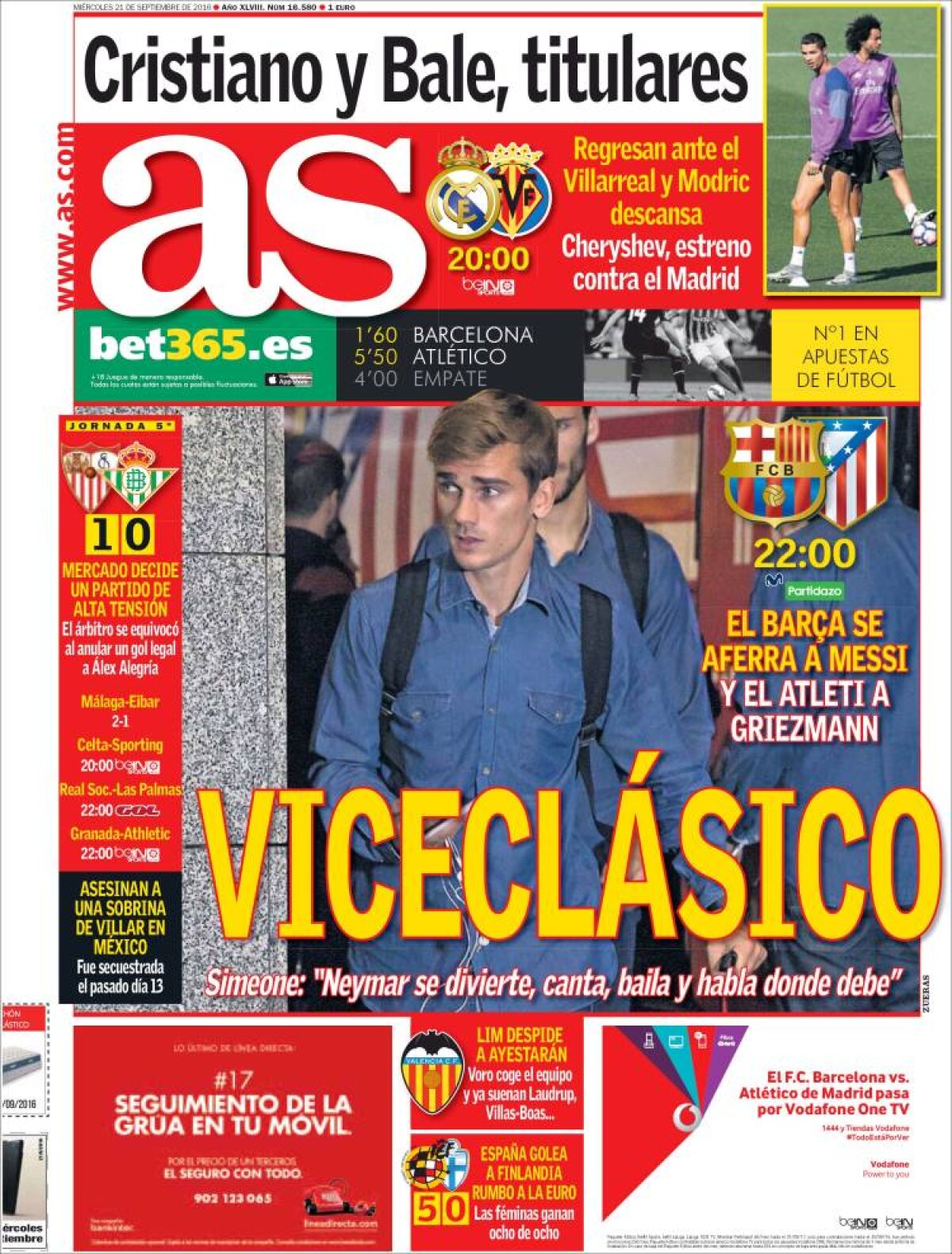 Ce scriu azi ziarele de sport din lume (21 septembrie 2016)