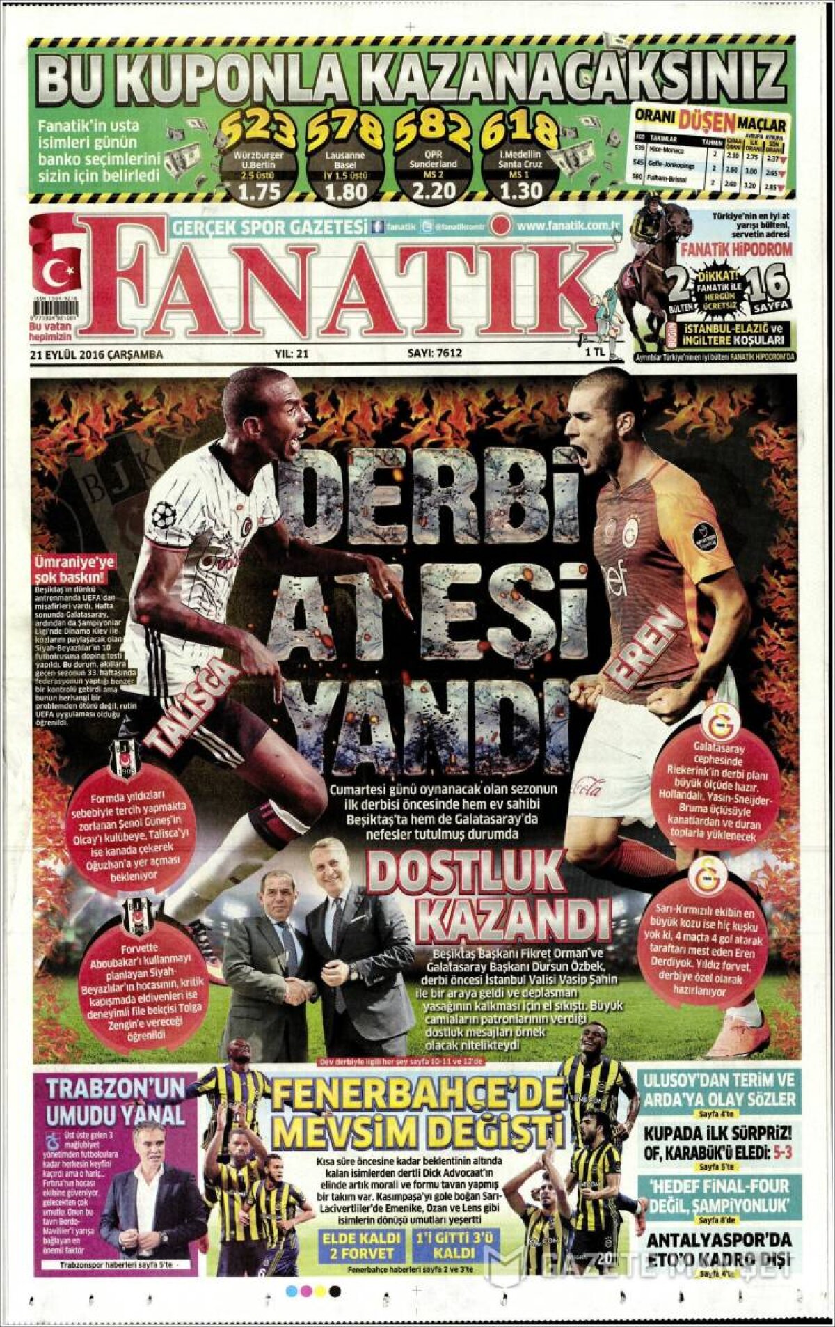 Ce scriu azi ziarele de sport din lume (21 septembrie 2016)