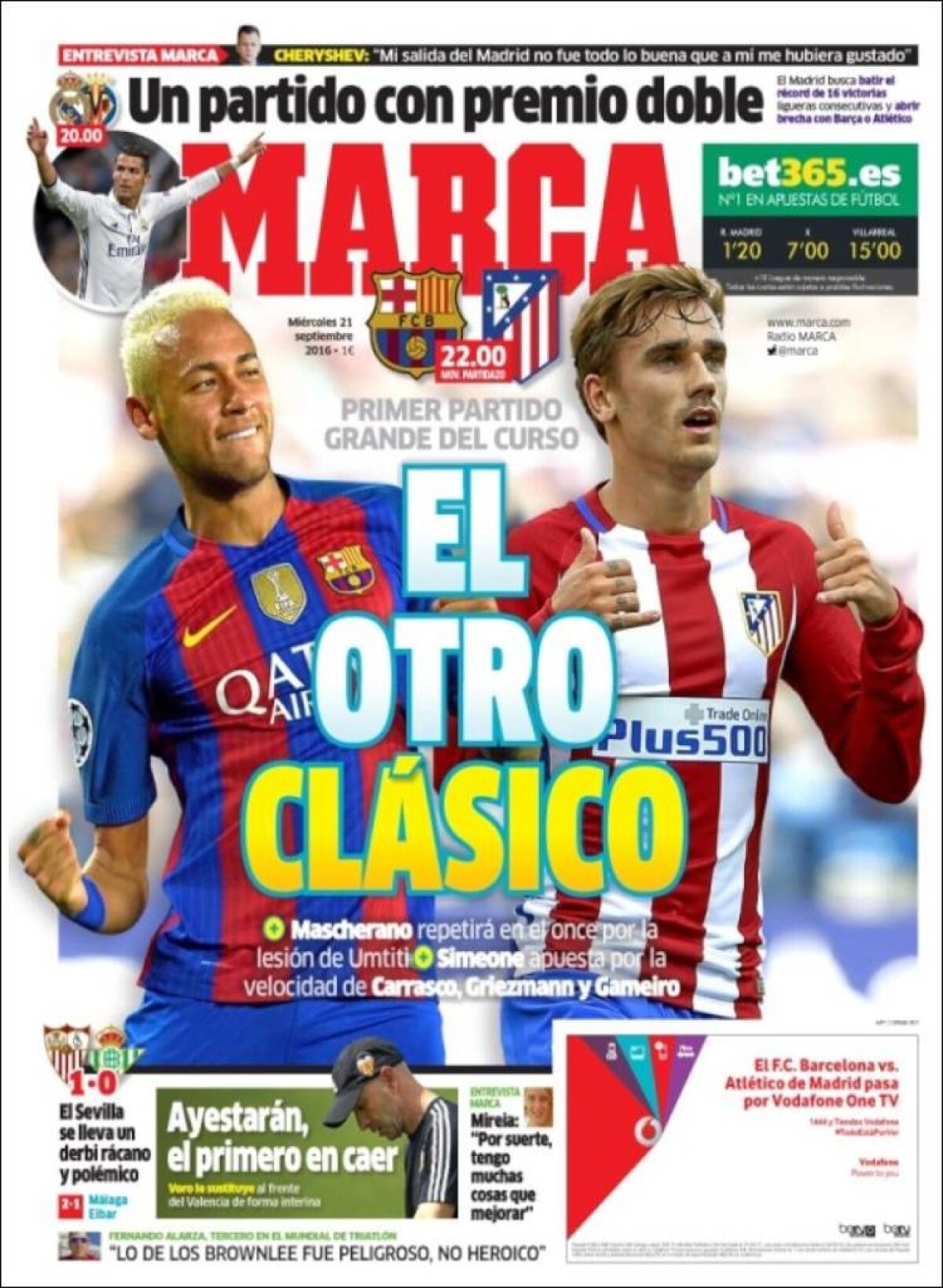 Ce scriu azi ziarele de sport din lume (21 septembrie 2016)