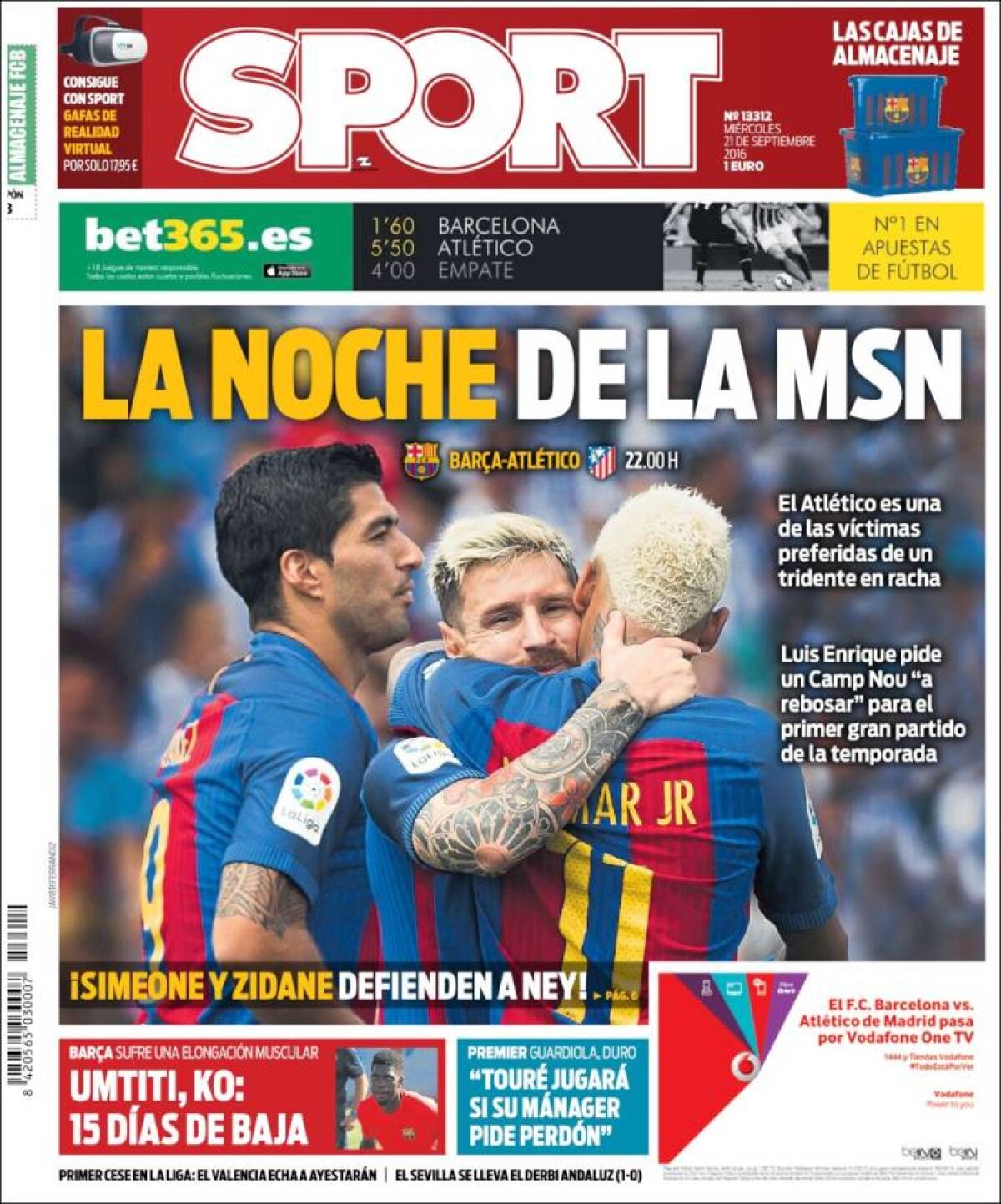 Ce scriu azi ziarele de sport din lume (21 septembrie 2016)