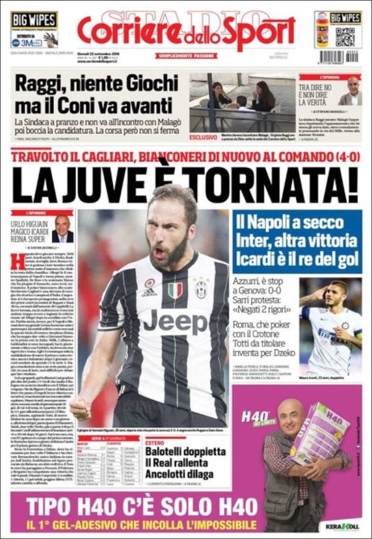 Ce scriu azi ziarele de sport din lume (22 septembrie 2016)