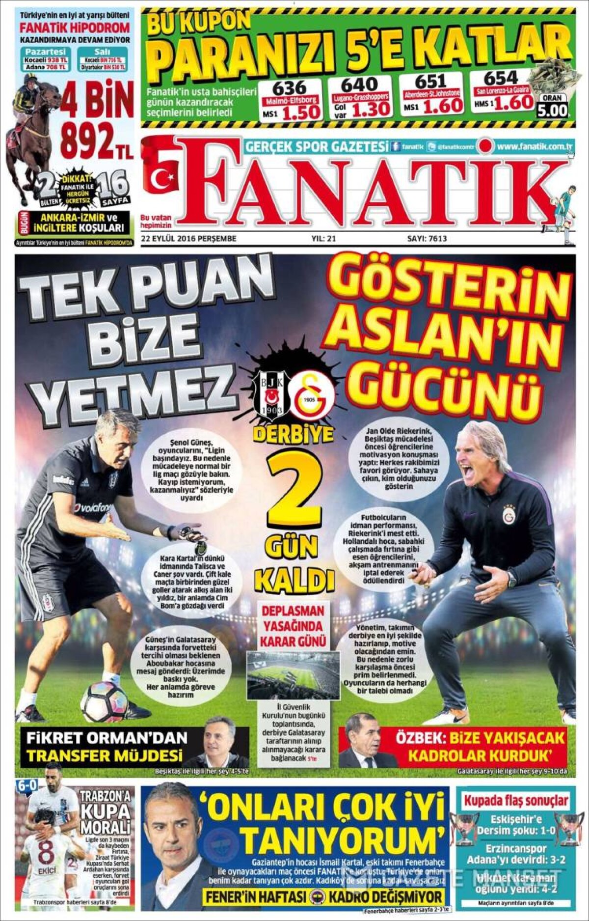 Ce scriu azi ziarele de sport din lume (22 septembrie 2016)