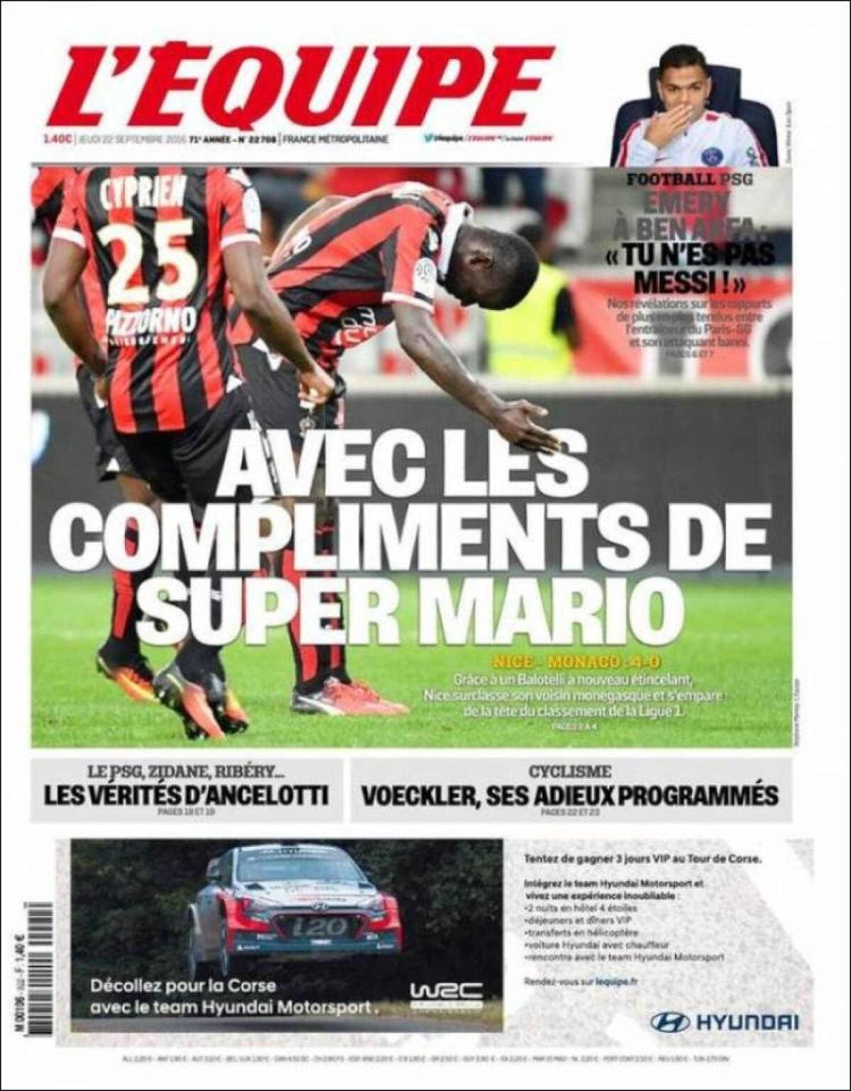 Ce scriu azi ziarele de sport din lume (22 septembrie 2016)