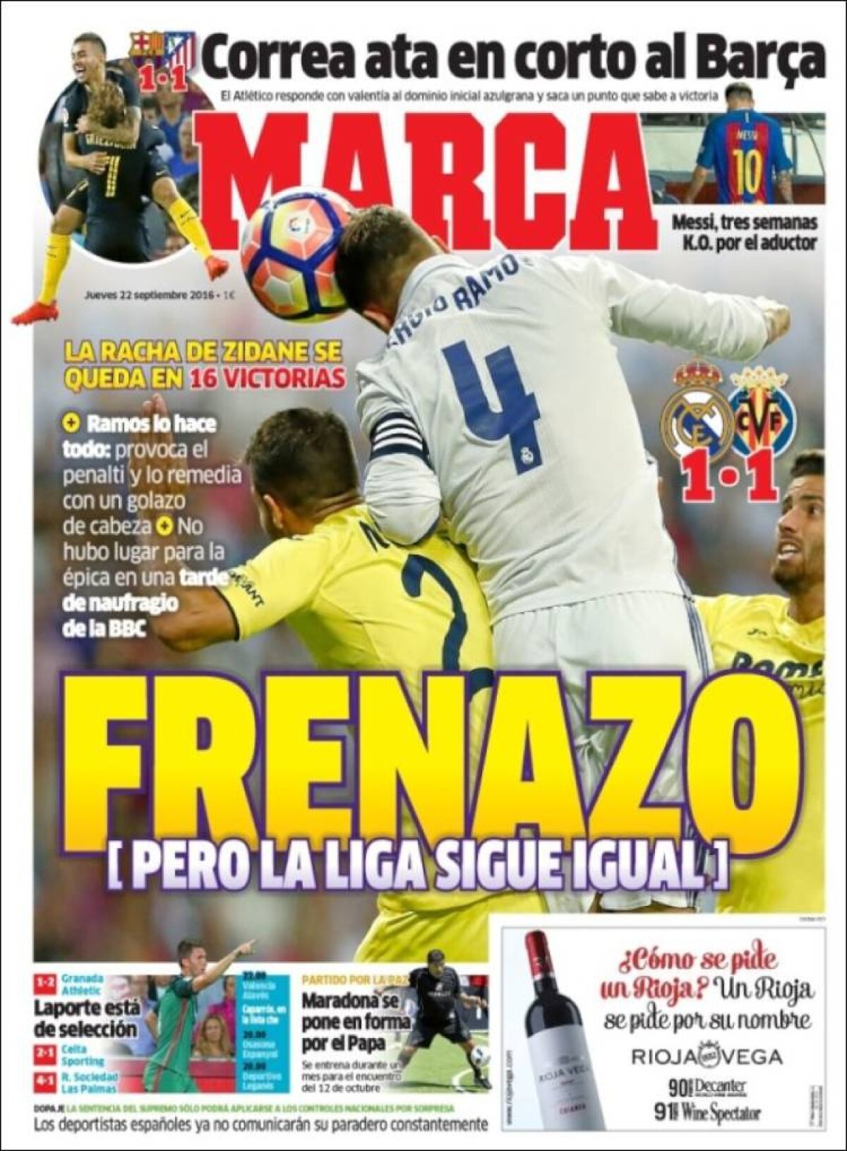 Ce scriu azi ziarele de sport din lume (22 septembrie 2016)