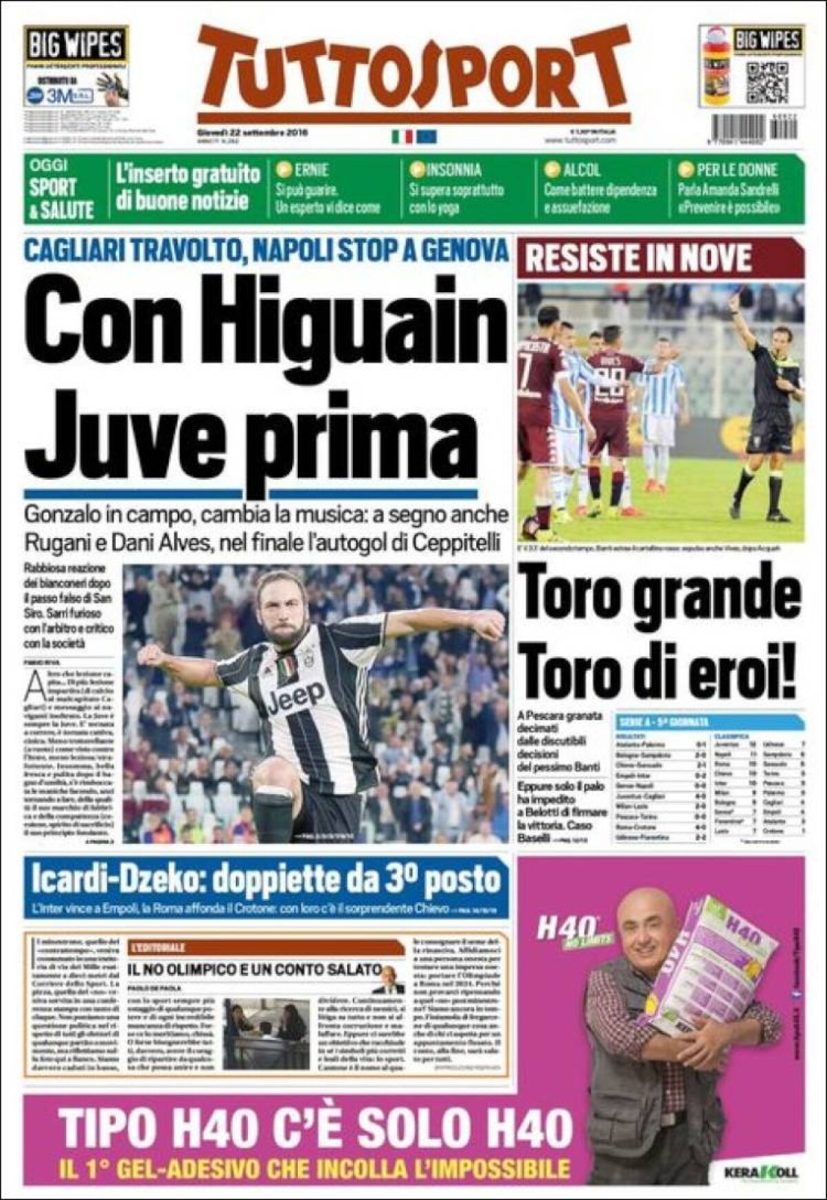 Ce scriu azi ziarele de sport din lume (22 septembrie 2016)