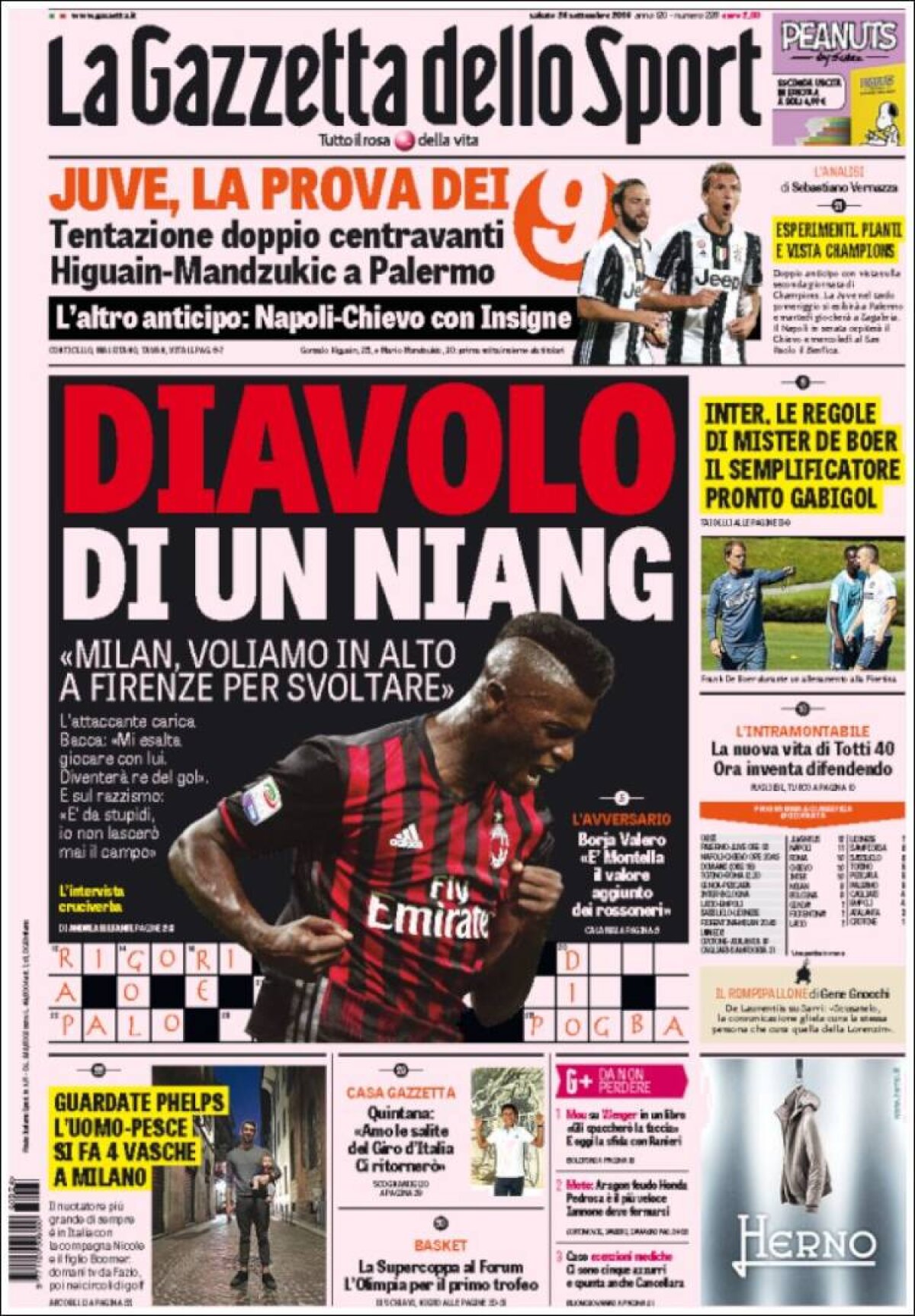 Ce scriu azi ziarele de sport din lume (24 septembrie 2016)