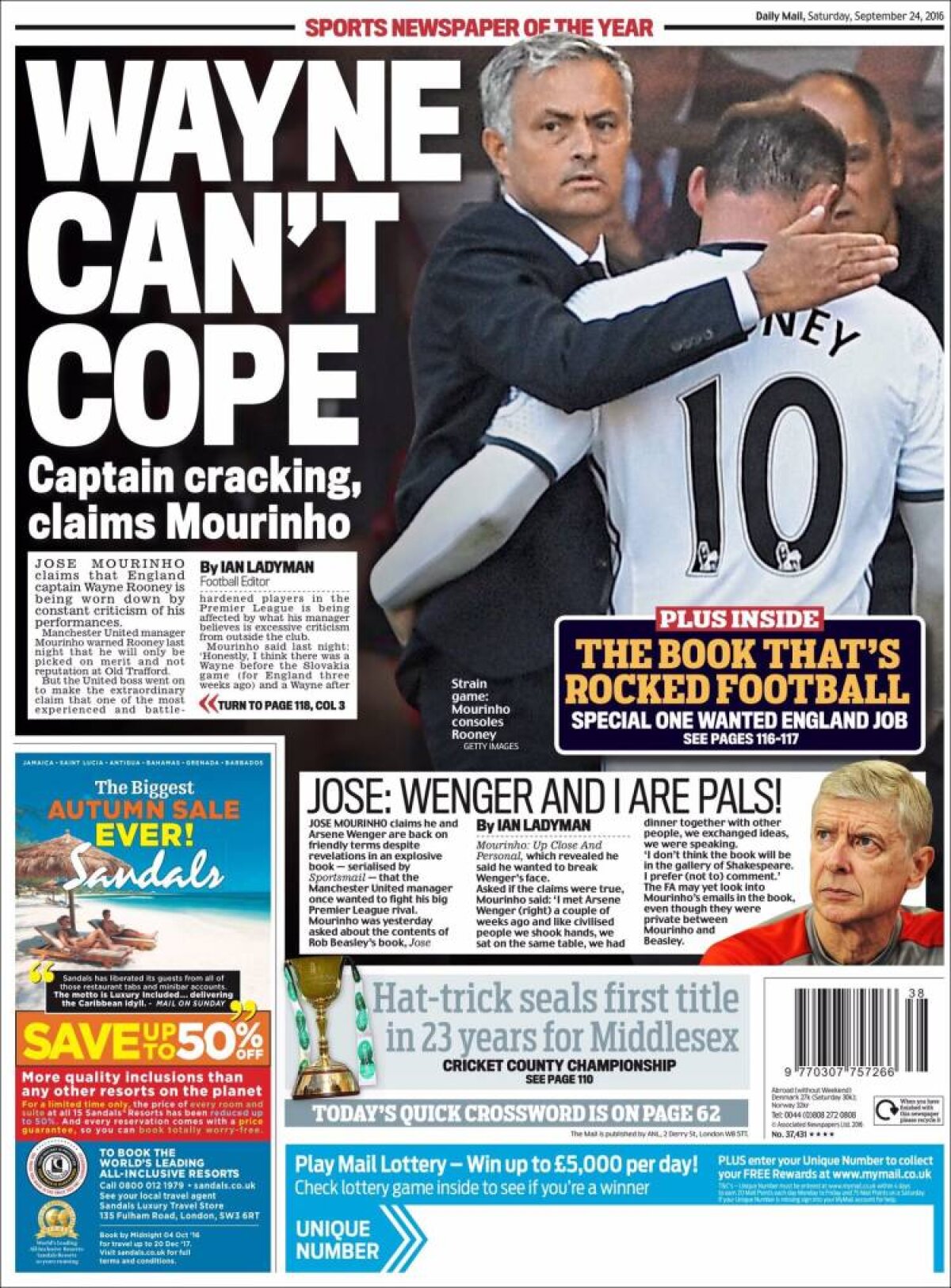 Ce scriu azi ziarele de sport din lume (24 septembrie 2016)