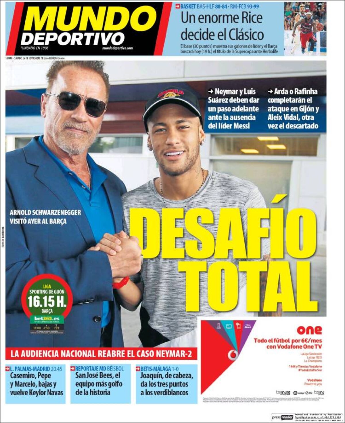 Ce scriu azi ziarele de sport din lume (24 septembrie 2016)