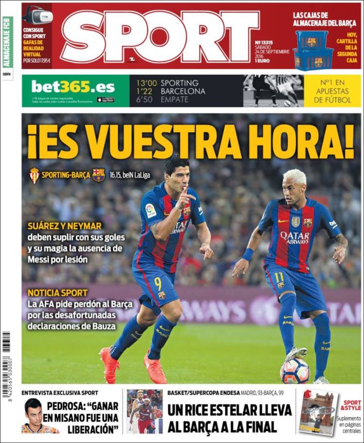 Ce scriu azi ziarele de sport din lume (24 septembrie 2016)