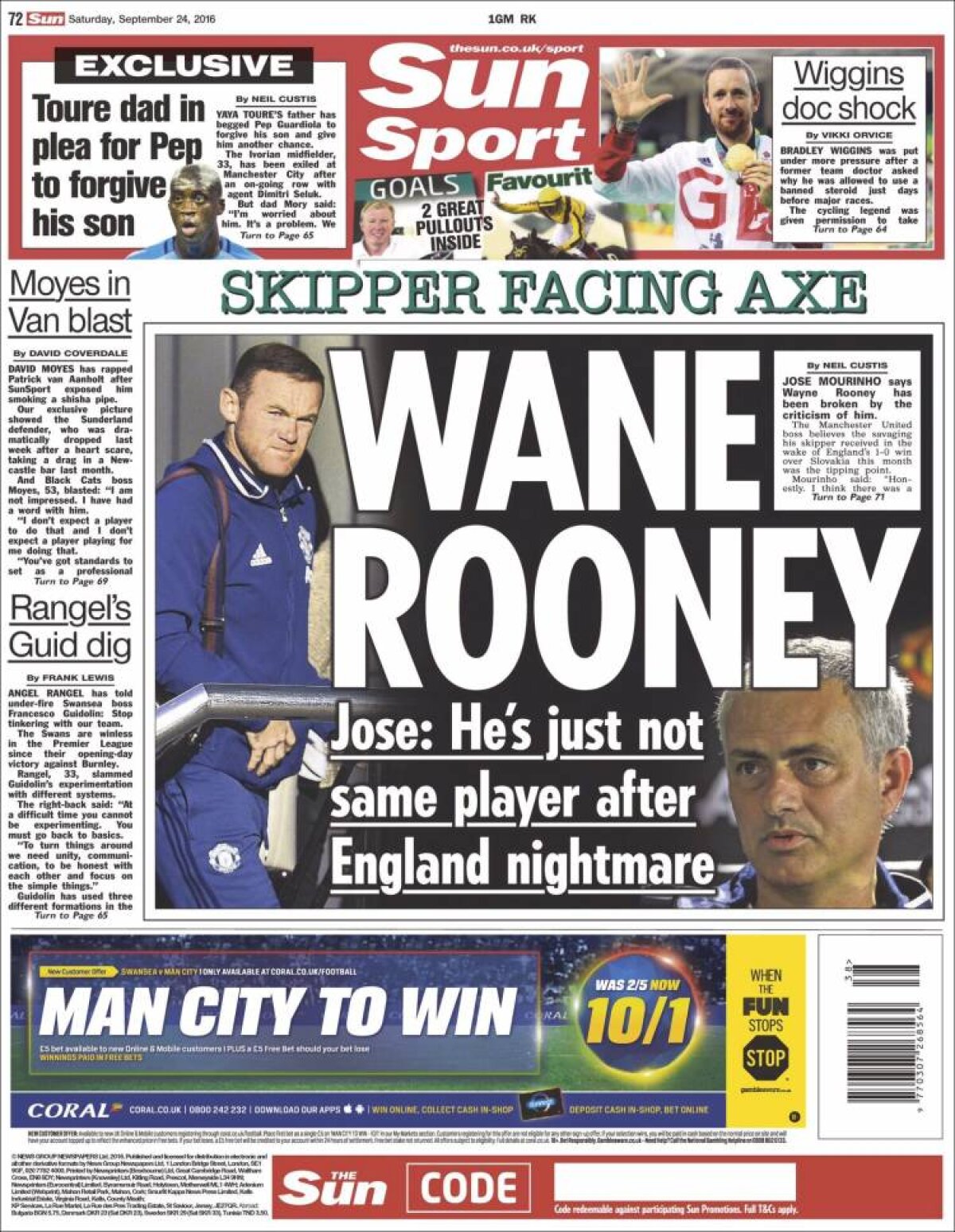 Ce scriu azi ziarele de sport din lume (24 septembrie 2016)