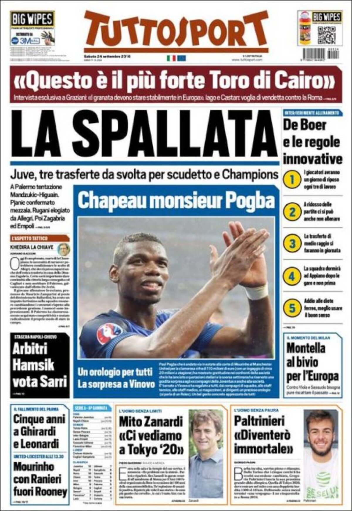 Ce scriu azi ziarele de sport din lume (24 septembrie 2016)