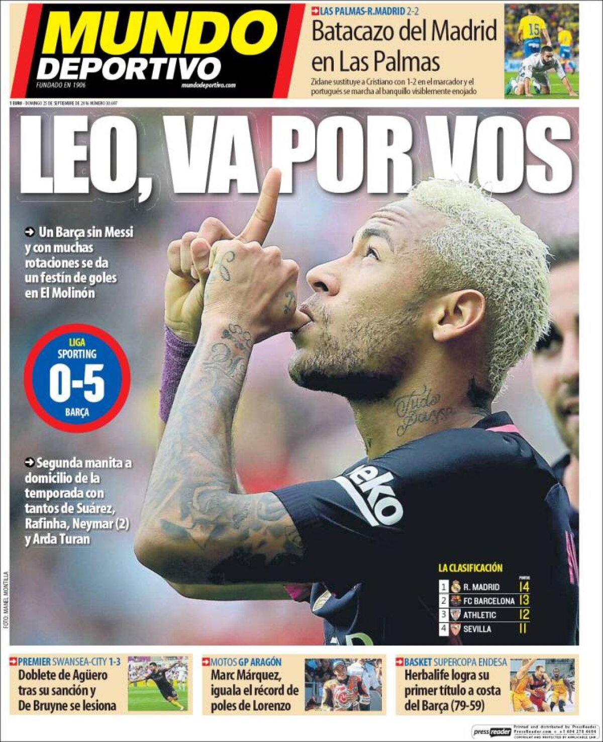 Ce scriu azi ziarele de sport din lume (25 septembrie 2016)