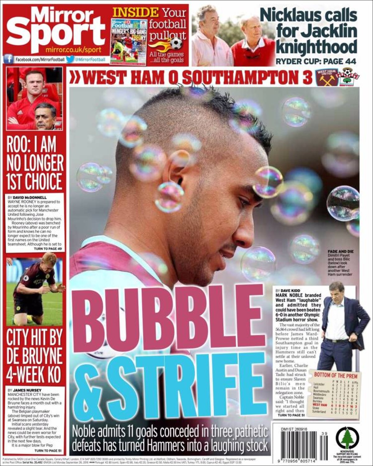 Ce scriu azi ziarele de sport din lume (26 septembrie 2016)