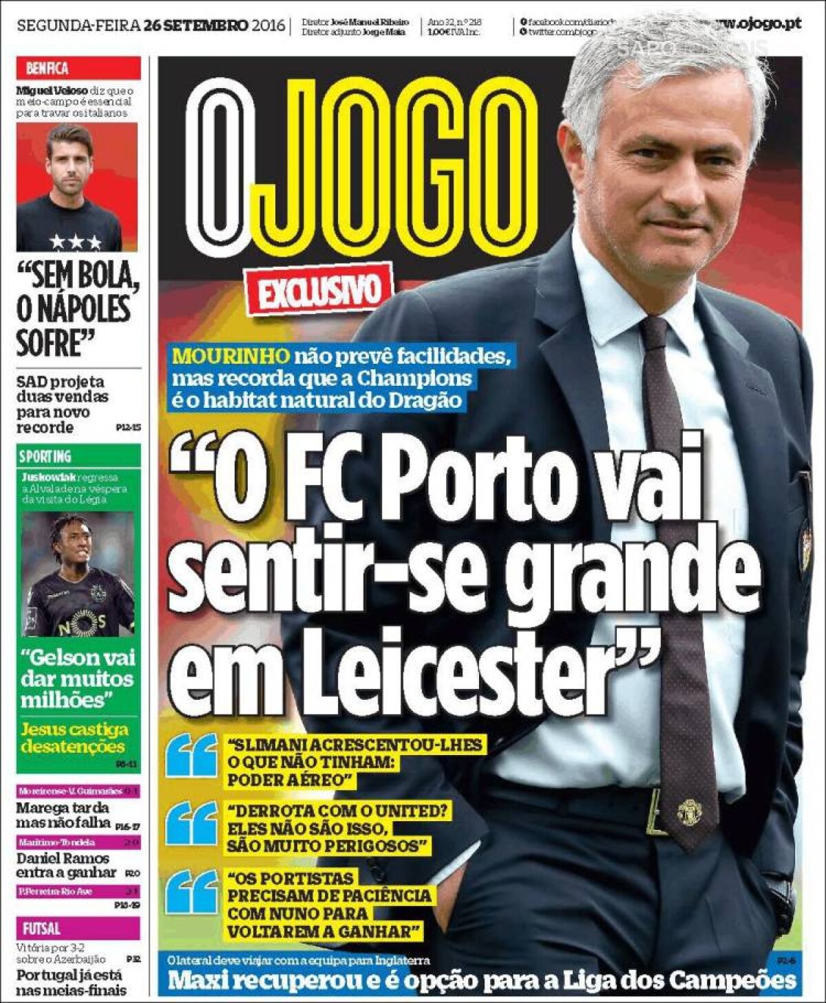 Ce scriu azi ziarele de sport din lume (26 septembrie 2016)