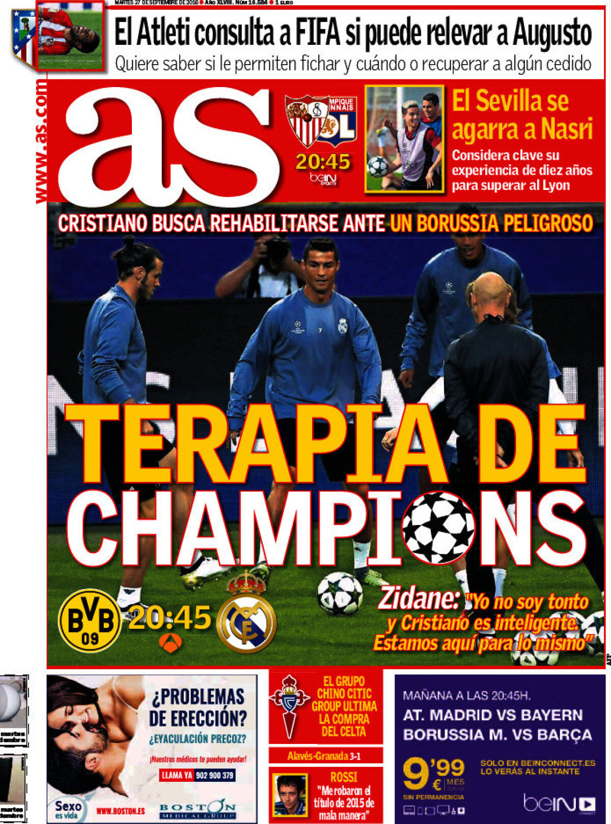 Ce scriu azi ziarele de sport din lume (27 septembrie 2016)