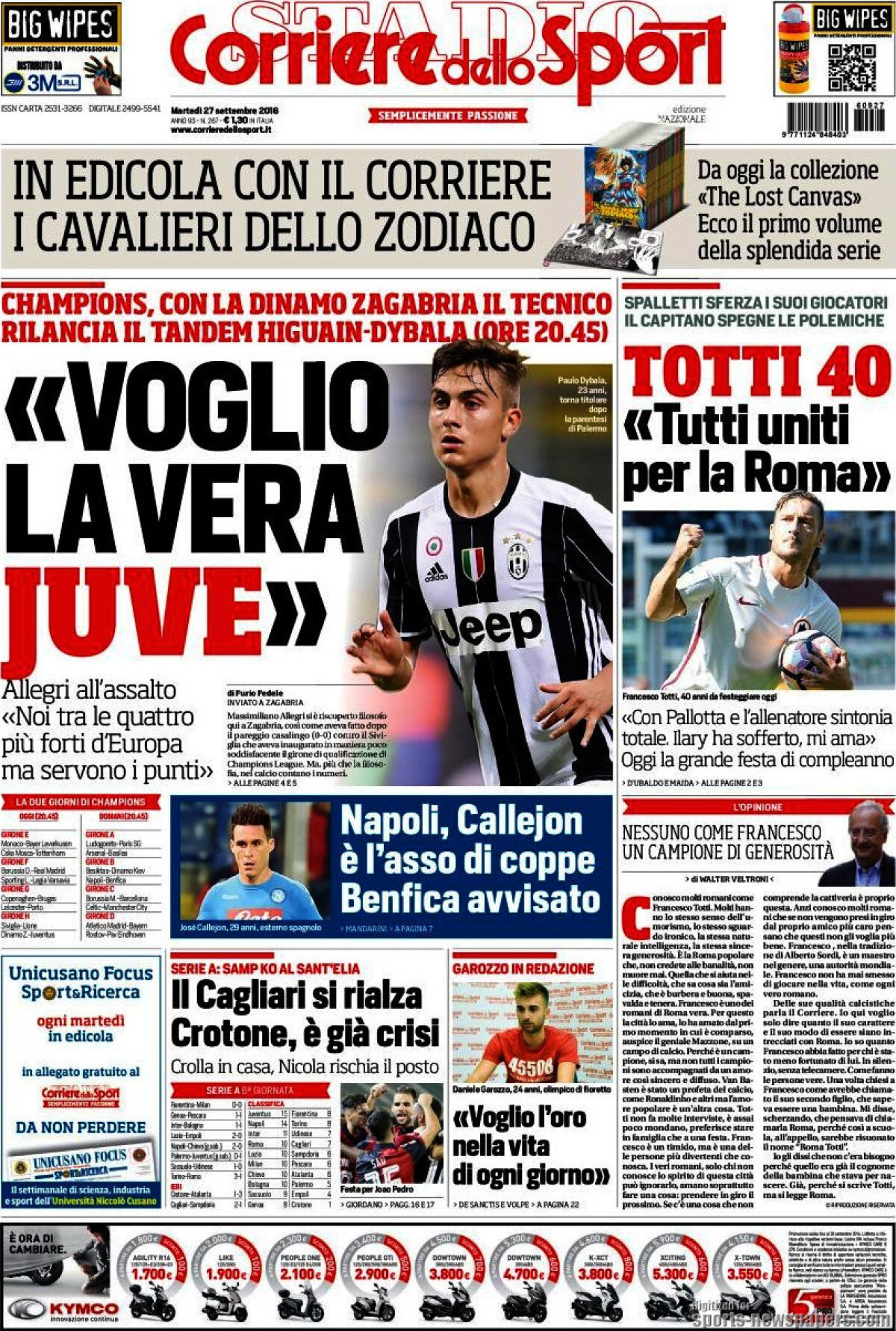 Ce scriu azi ziarele de sport din lume (27 septembrie 2016)