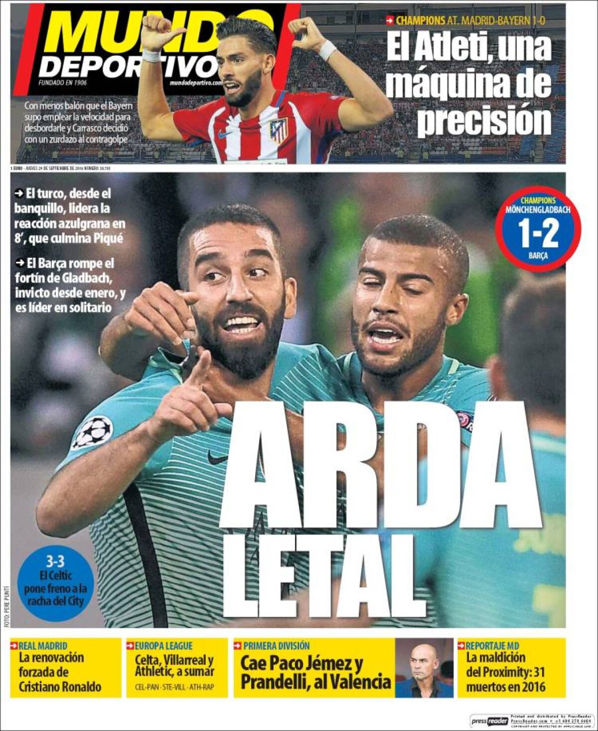 Ce scriu azi ziarele de sport din lume (29 septembrie 2016)