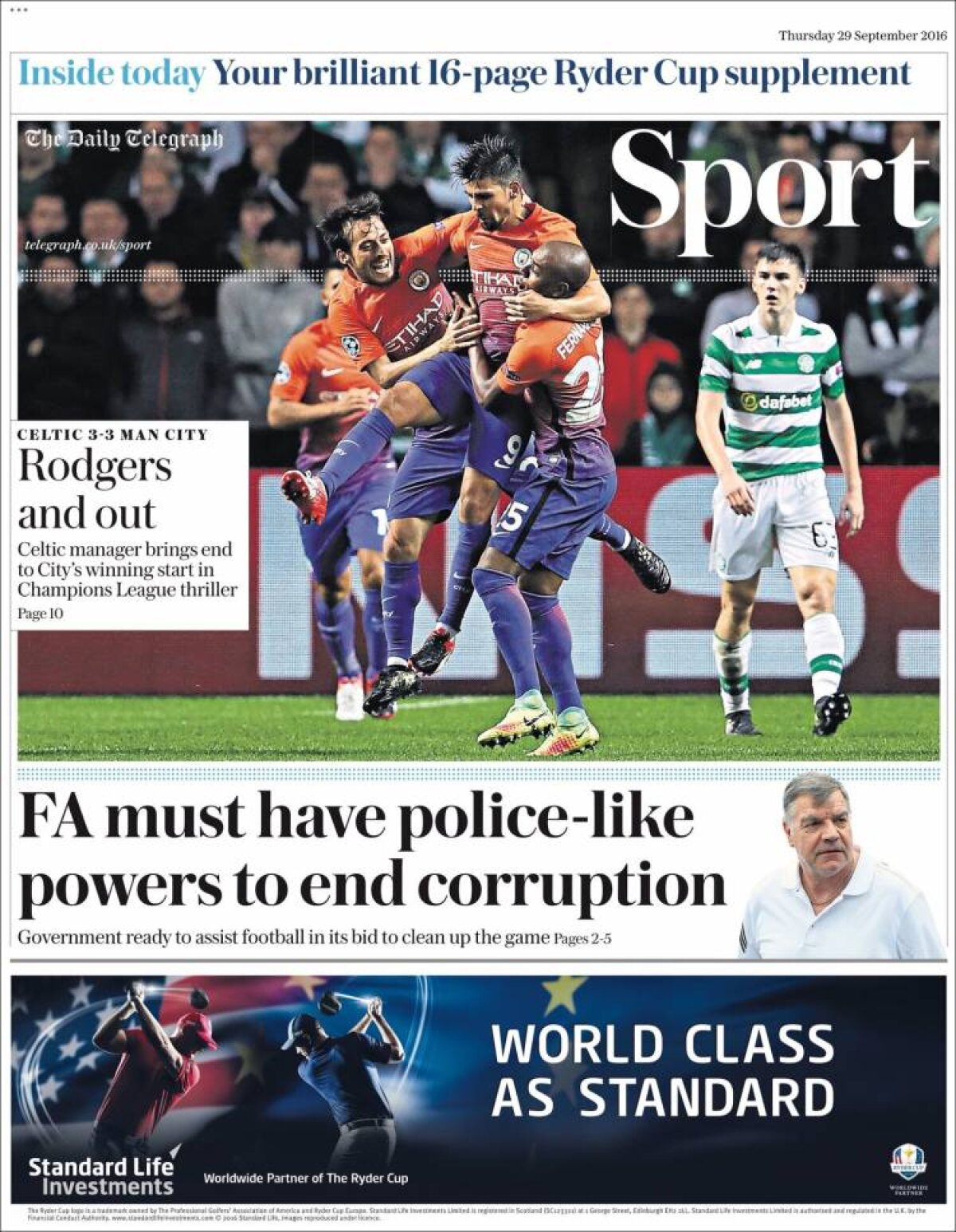 Ce scriu azi ziarele de sport din lume (29 septembrie 2016)