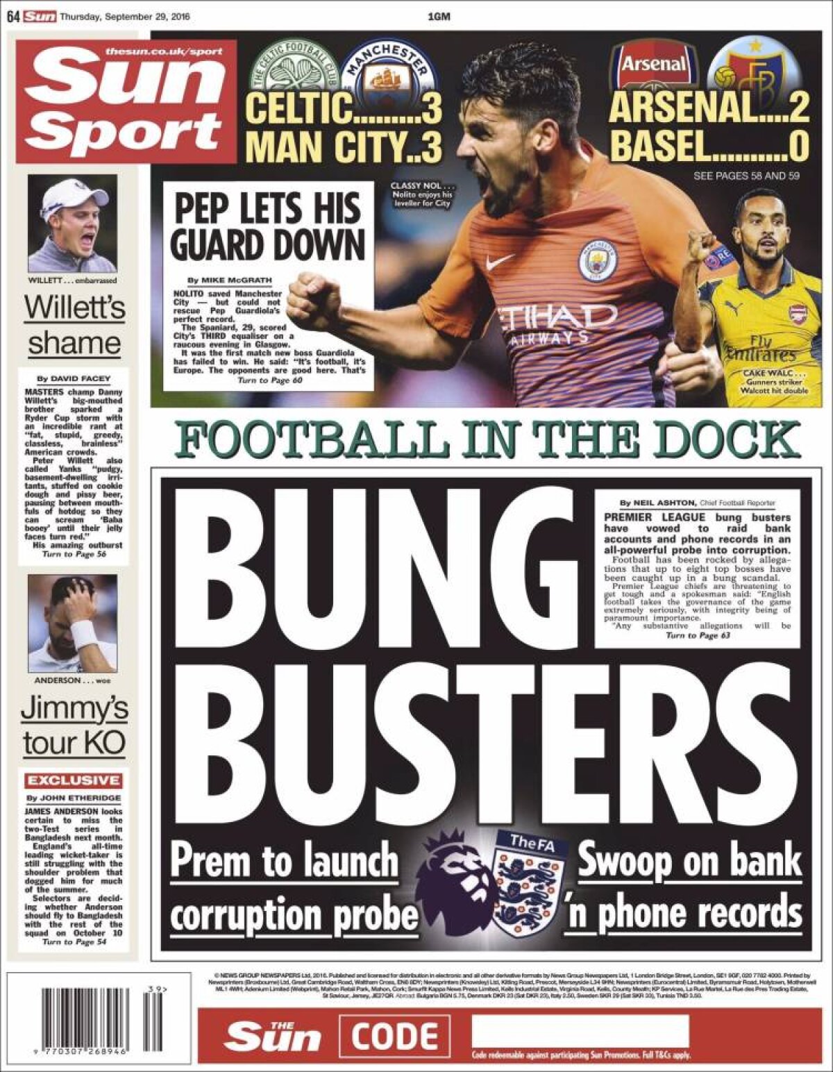 Ce scriu azi ziarele de sport din lume (29 septembrie 2016)