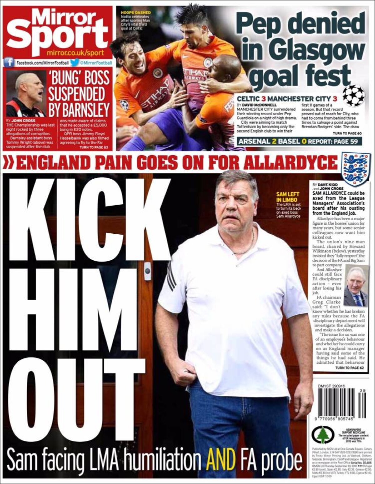 Ce scriu azi ziarele de sport din lume (29 septembrie 2016)