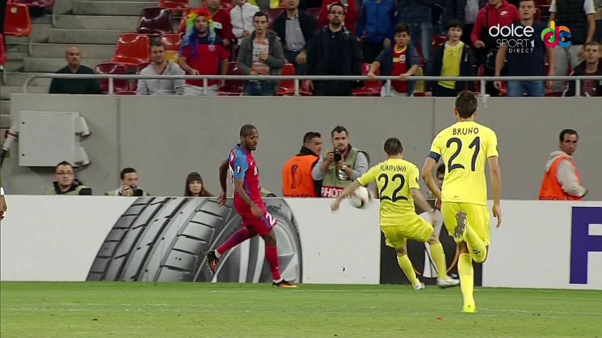 FOTO Steaua a avut penalty în meciul cu Villarreal! Imaginile care confirmă hențul evident al lui Rukavina