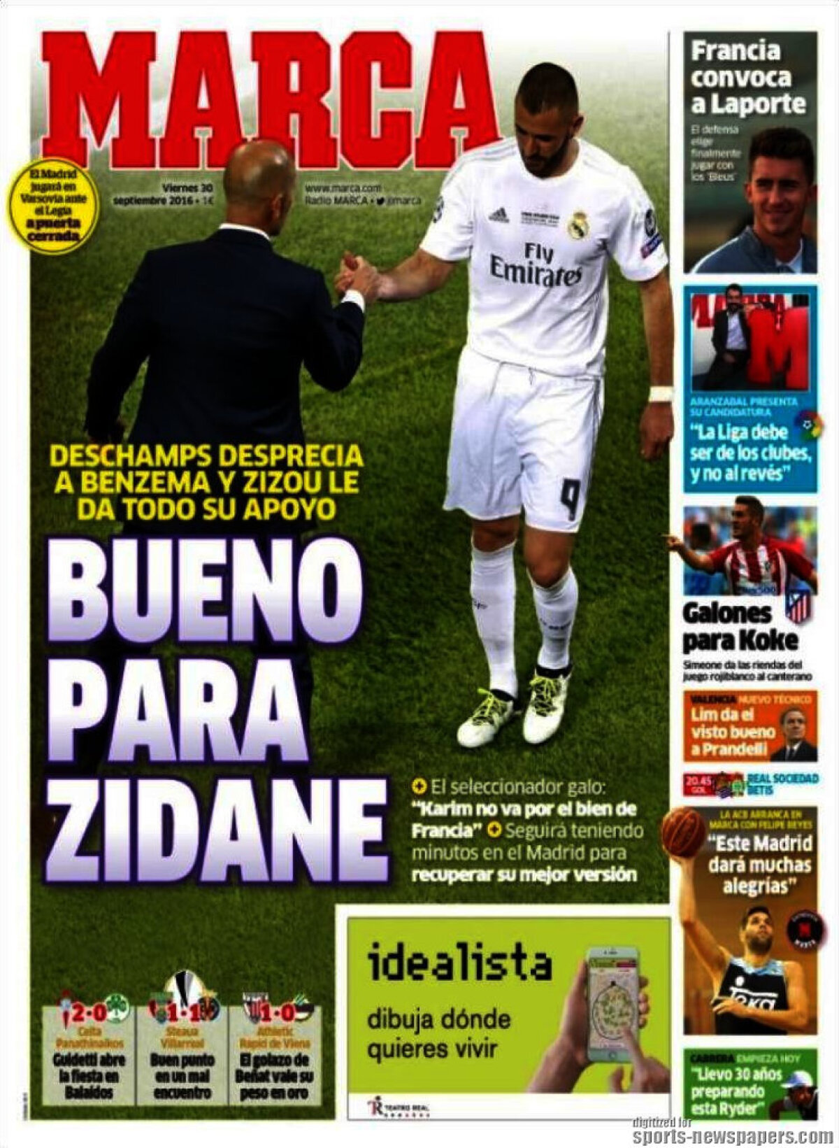 Ce scriu azi ziarele de sport din lume (30 septembrie 2016)