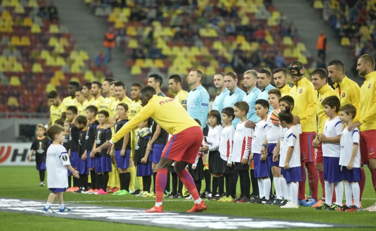 GALERIE FOTO Întâmplare amuzantă înainte de startul partidei dintre Steaua și Villarreal: "Vreau la mami" :)