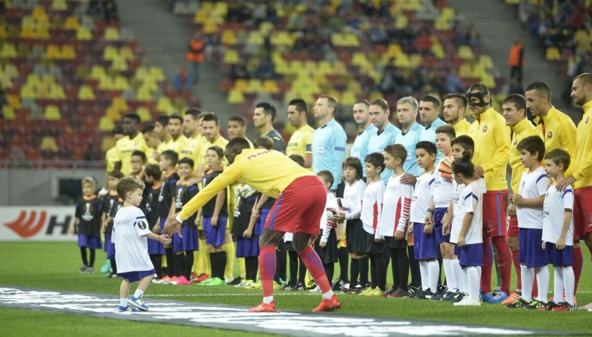GALERIE FOTO Întâmplare amuzantă înainte de startul partidei dintre Steaua și Villarreal: "Vreau la mami" :)