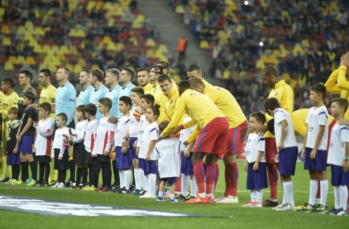 GALERIE FOTO Întâmplare amuzantă înainte de startul partidei dintre Steaua și Villarreal: "Vreau la mami" :)
