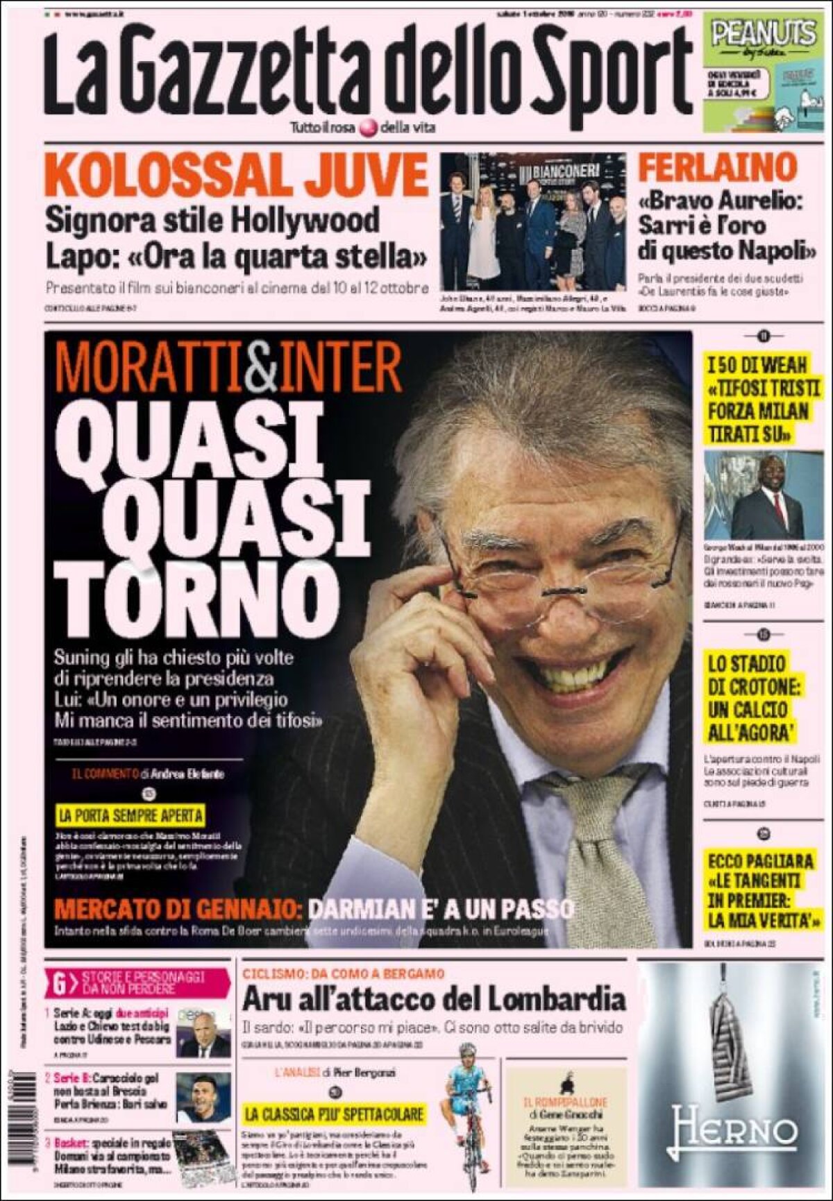 Ce scriu azi ziarele de sport din lume (1 octombrie 2016)