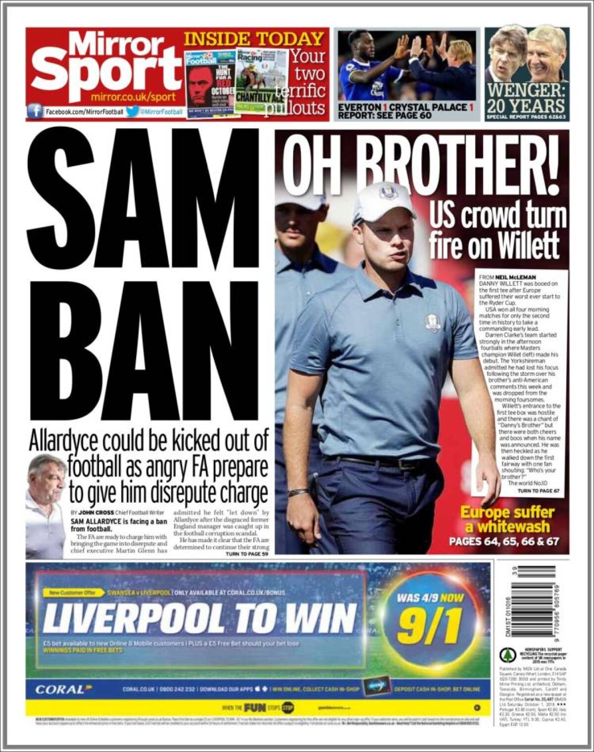 Ce scriu azi ziarele de sport din lume (1 octombrie 2016)