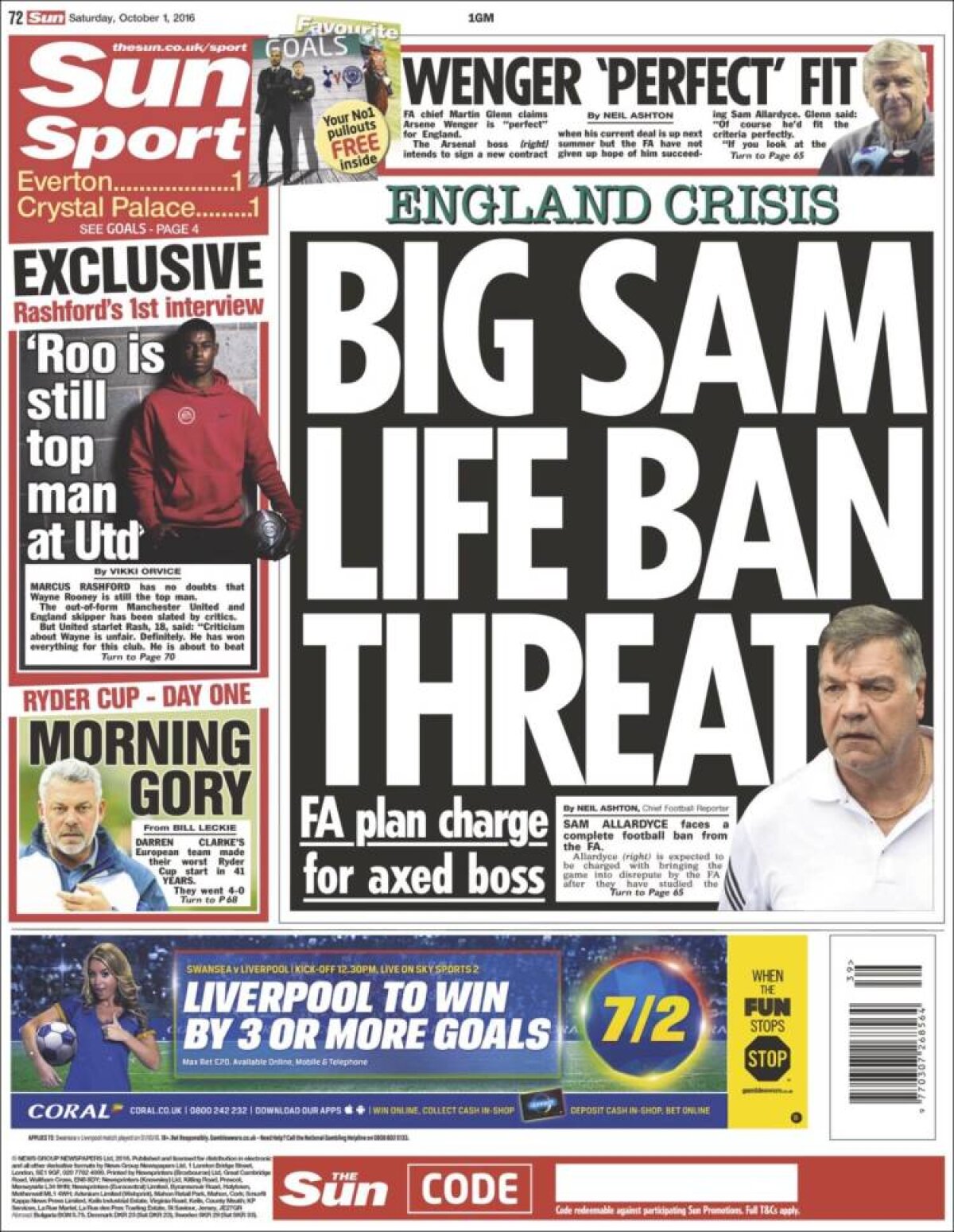 Ce scriu azi ziarele de sport din lume (1 octombrie 2016)