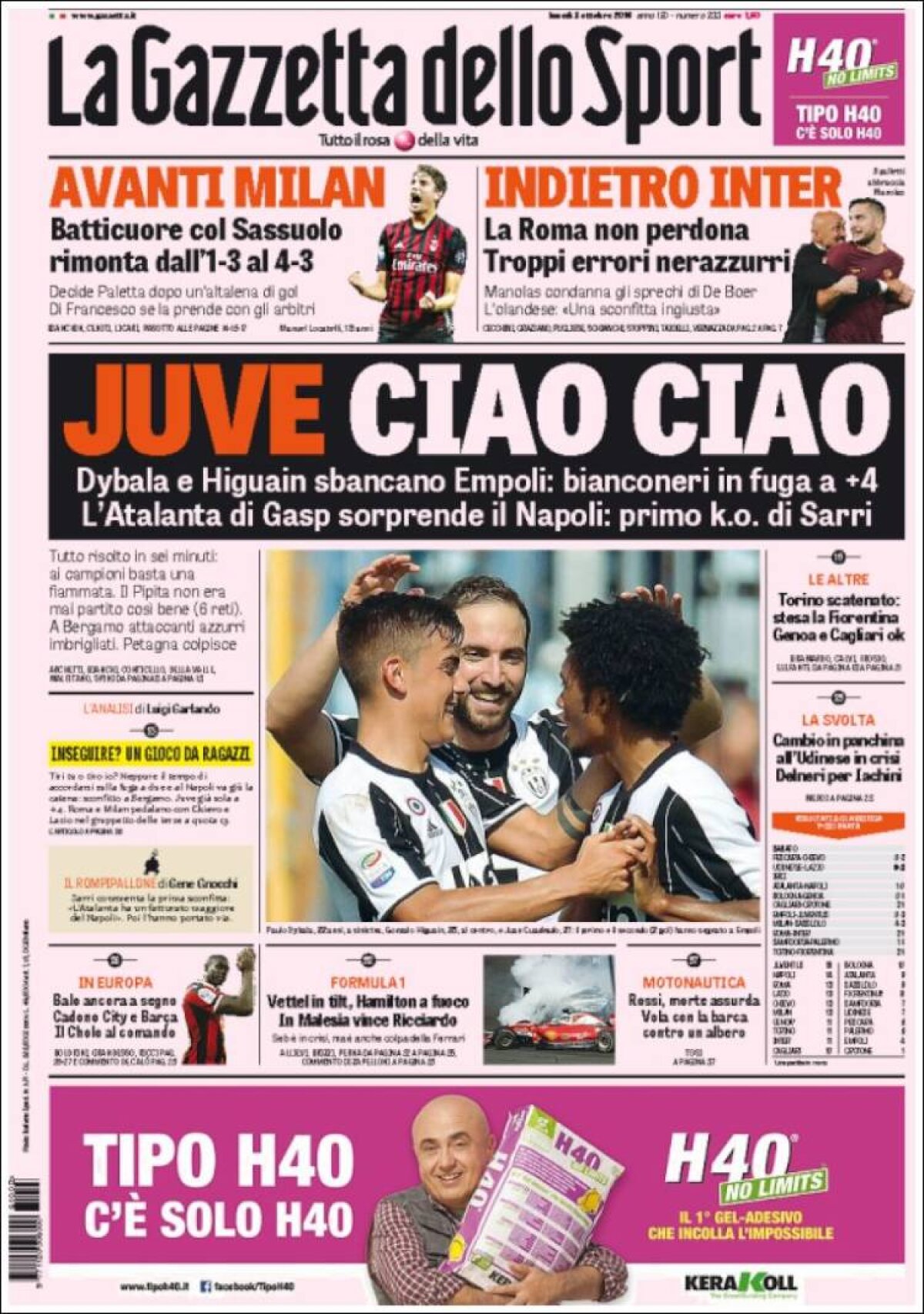 Ce scriu azi ziarele de sport din lume (3 octombrie 2016)