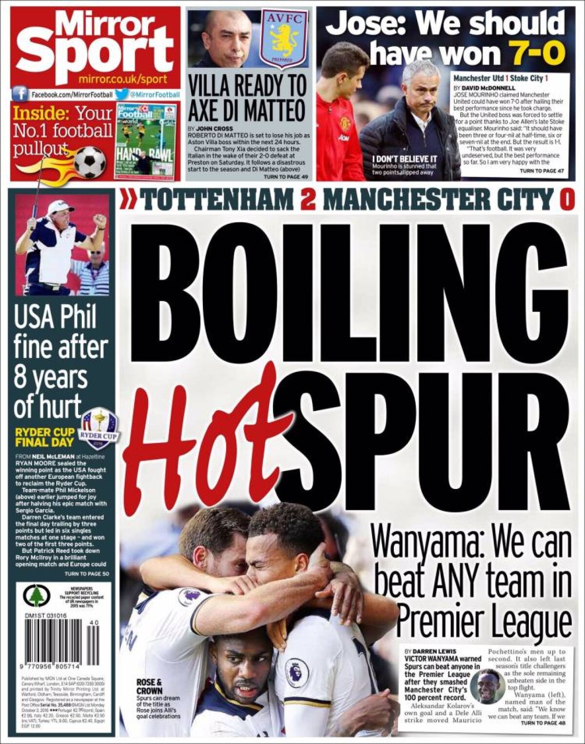 Ce scriu azi ziarele de sport din lume (3 octombrie 2016)