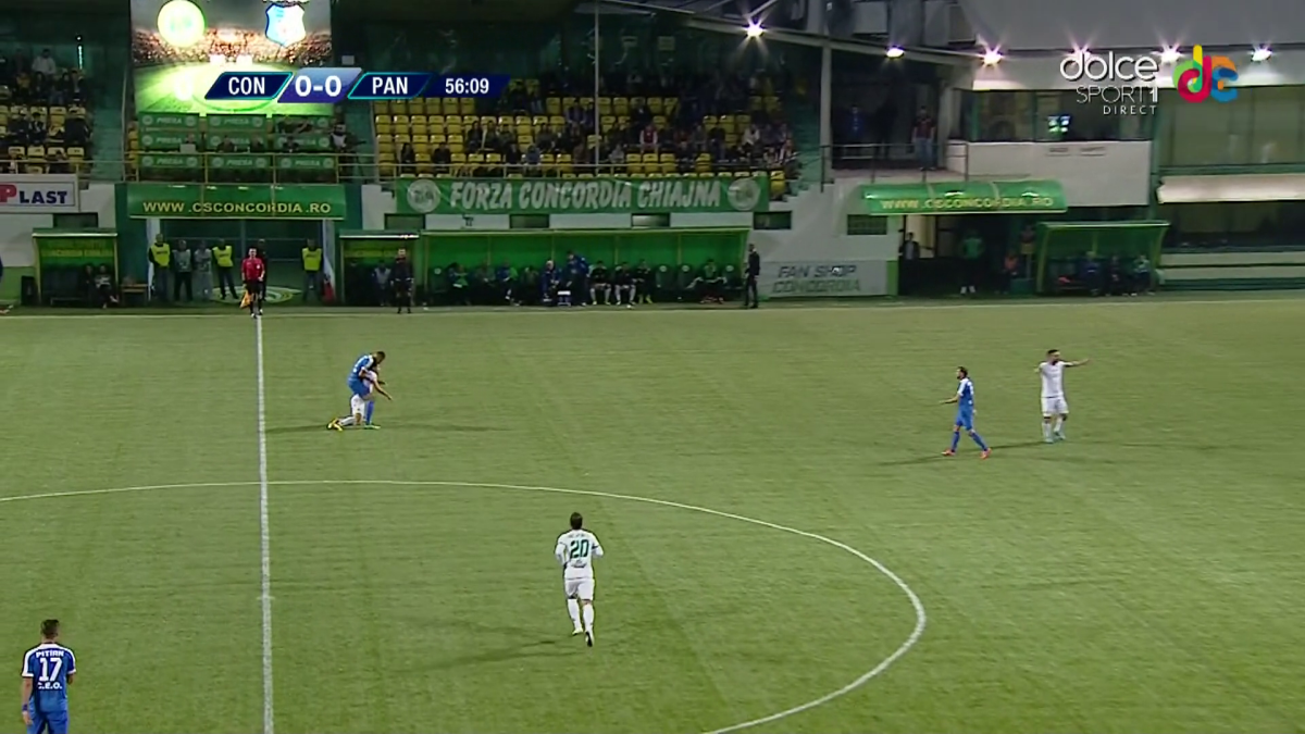 FOTO Sperietură în tabăra Concordiei în timpul meciului cu Pandurii » Un jucător nu s-a mai putut ridica de pe gazon