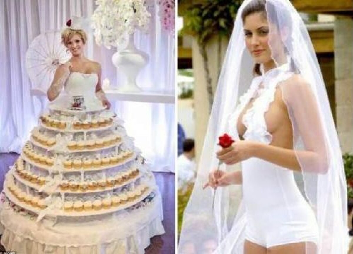 FOTO Nunți duse la extrem! Cele mai stranii rochii de mireasă