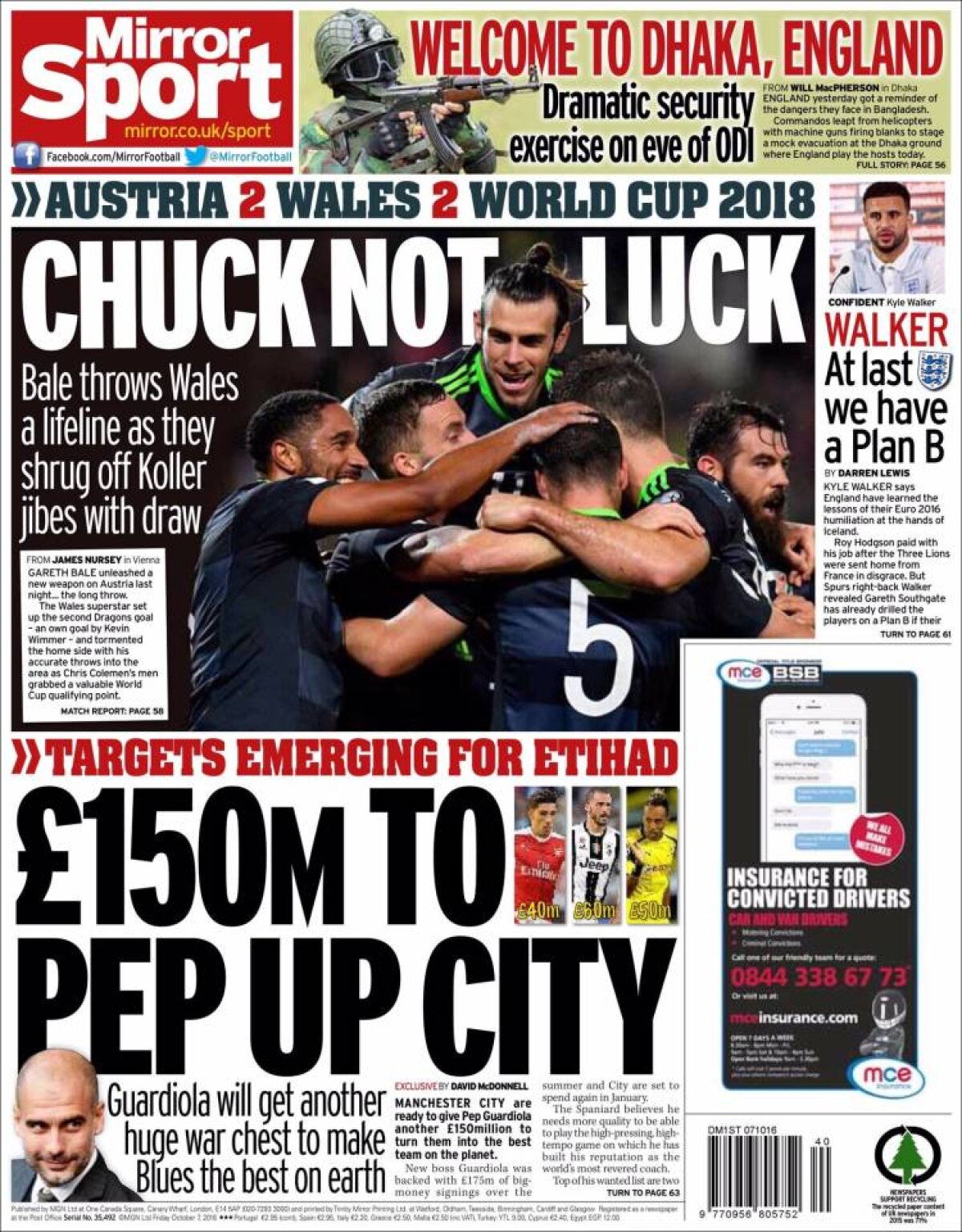 Ce scriu azi ziarele de sport din lume (7 octombrie 2016)