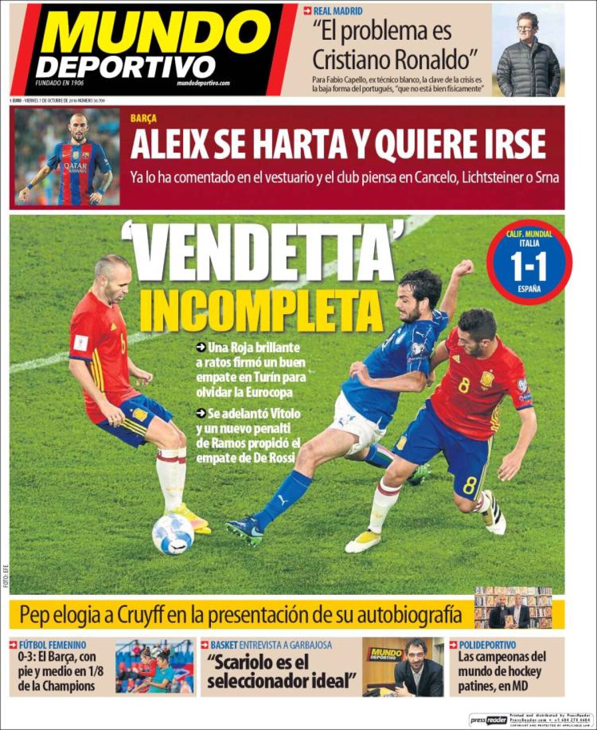 Ce scriu azi ziarele de sport din lume (7 octombrie 2016)