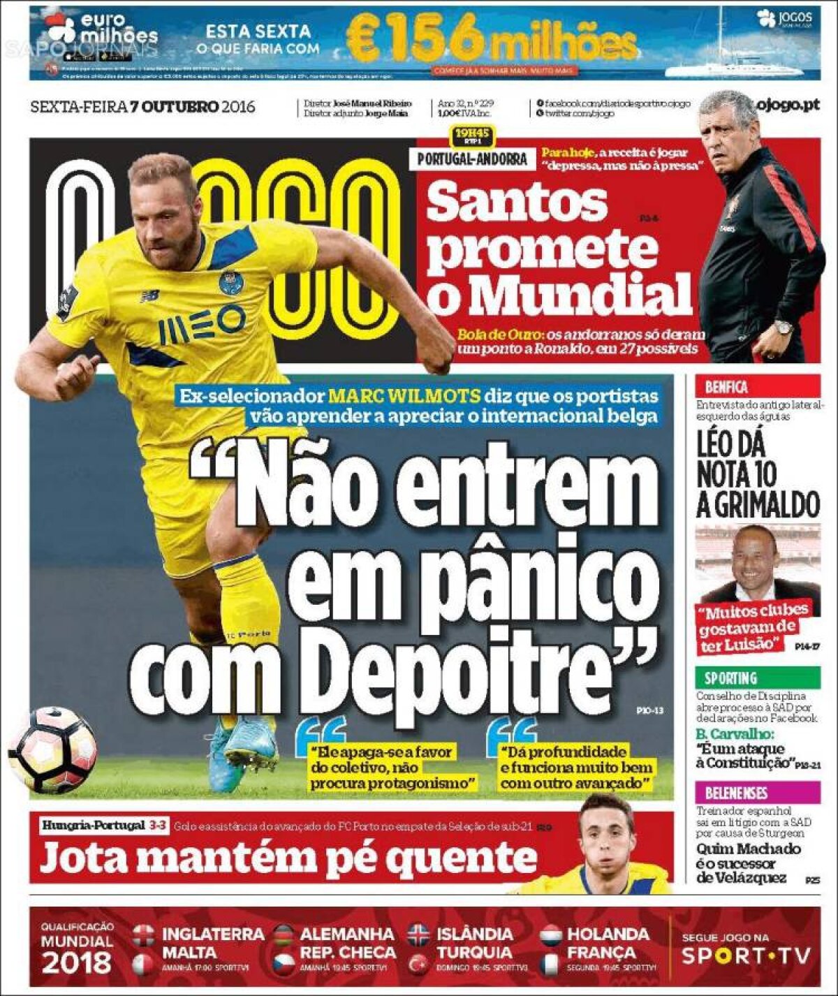 Ce scriu azi ziarele de sport din lume (7 octombrie 2016)