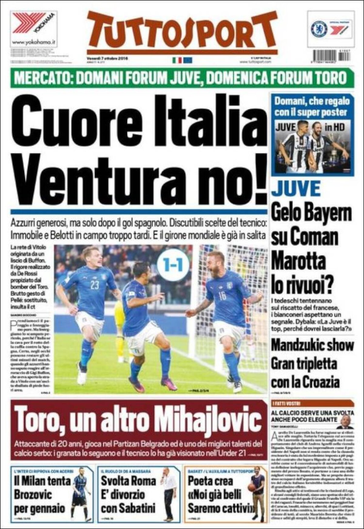 Ce scriu azi ziarele de sport din lume (7 octombrie 2016)