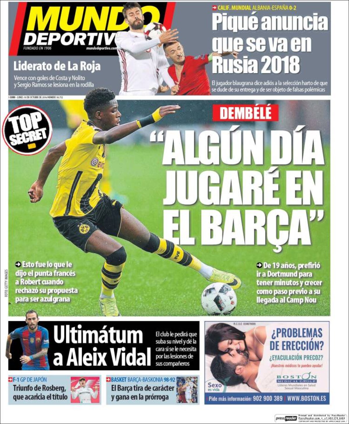 Ce scriu azi ziarele de sport din lume (10 octombrie 2016)