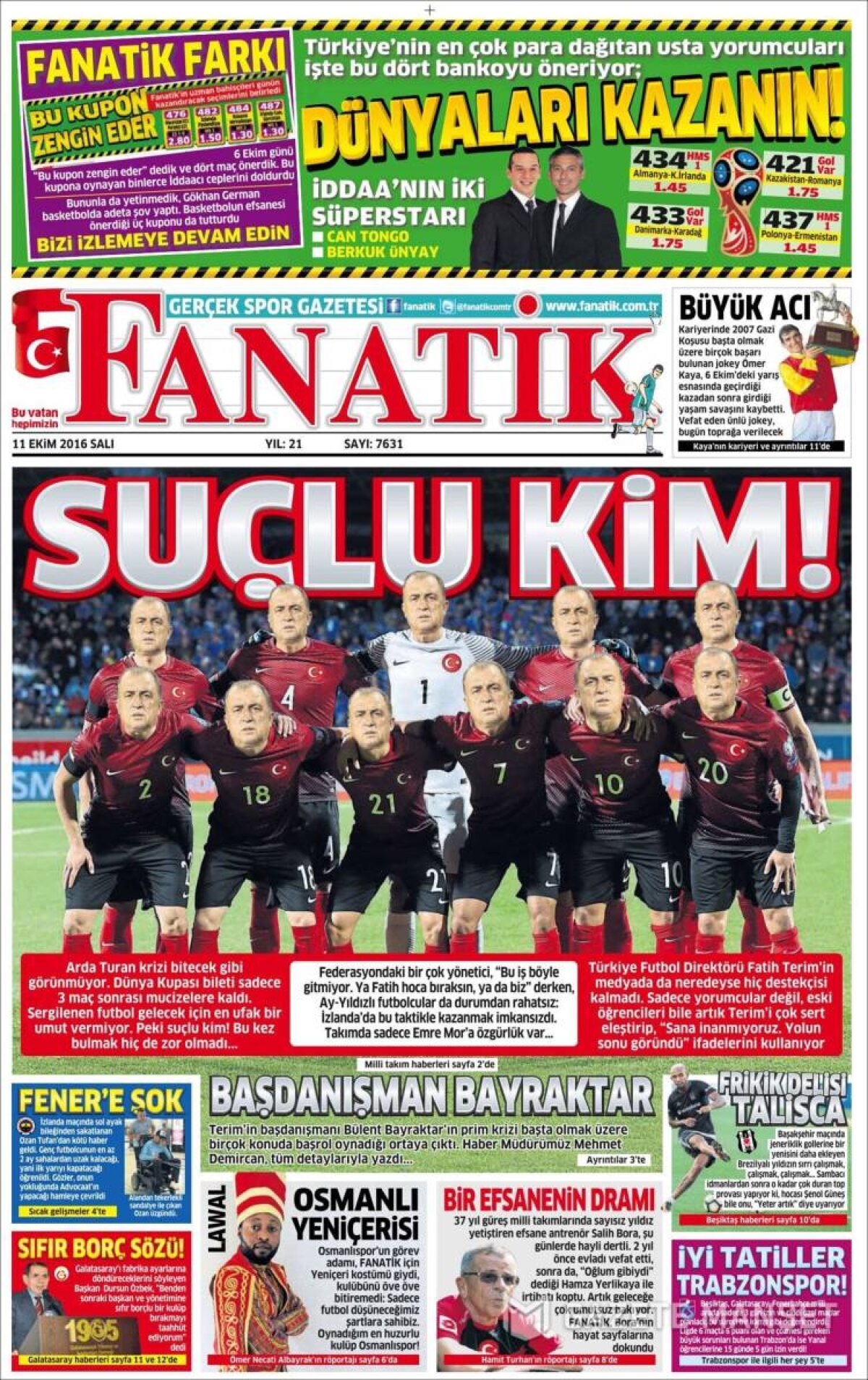 Ce scriu azi ziarele de sport din lume (11 octombrie 2016)