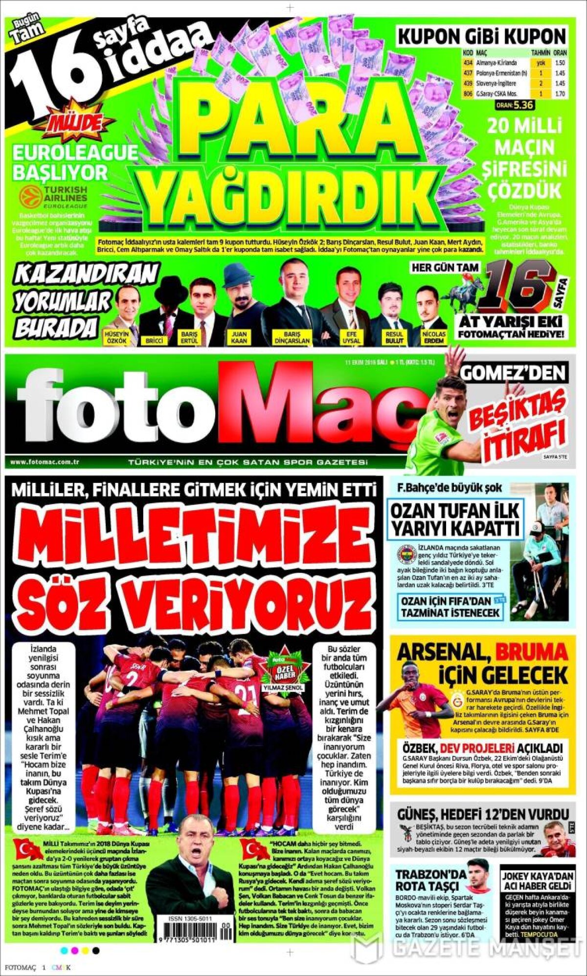 Ce scriu azi ziarele de sport din lume (11 octombrie 2016)